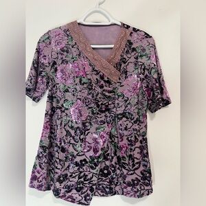 Purple velvet Sequin Top